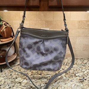 Coach Gray Ashley Op Art Campbell Signature 2-Way Crossbody F20088